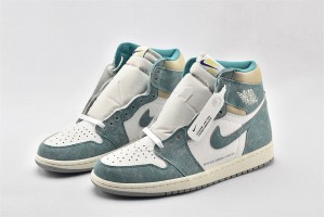 Air Jordan 1 Retro High OG Turbo Green White Light Smoke Grey Sail 555088 311 Womens And Mens Shoes  